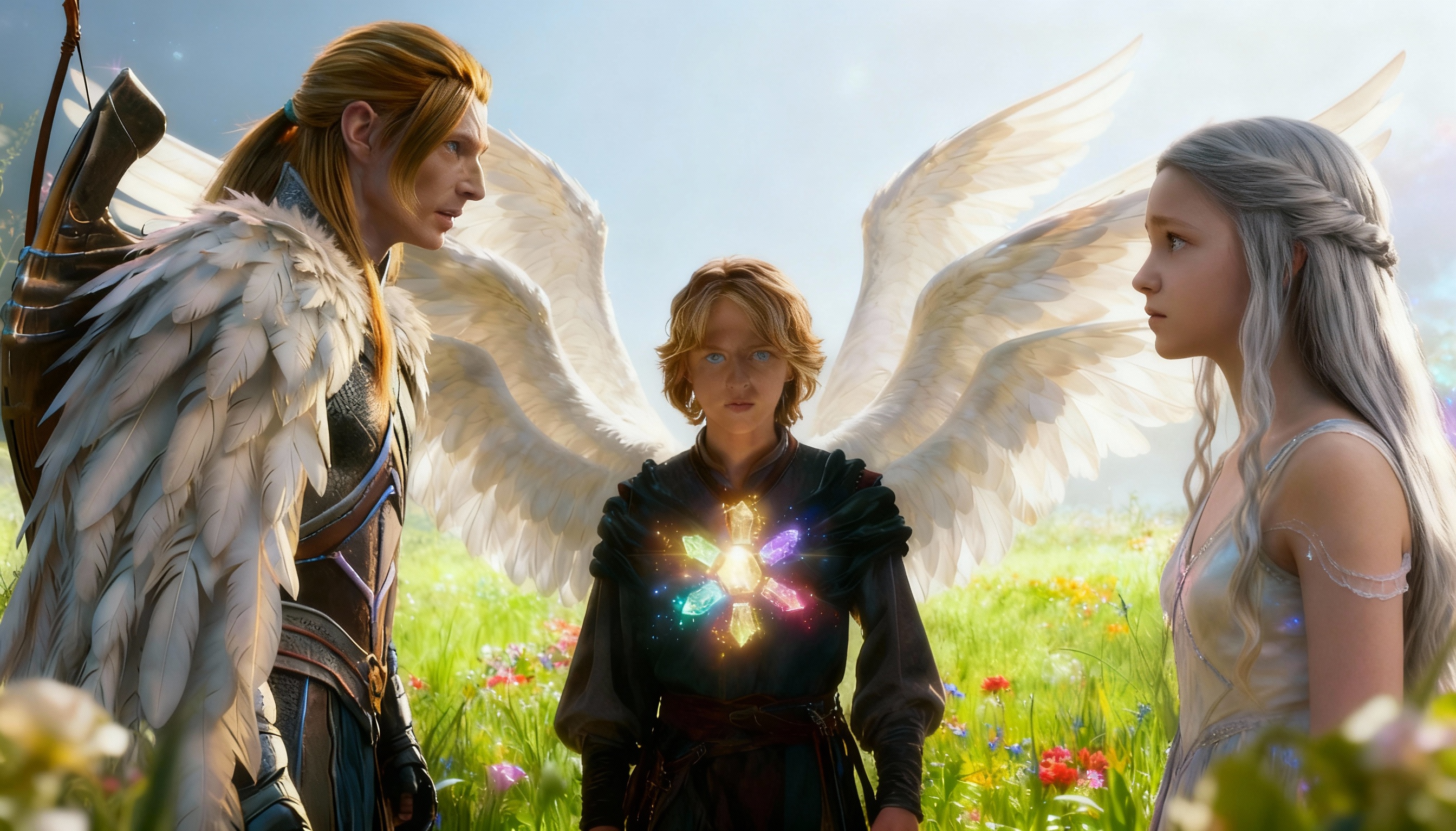 Etheria forest with glowing lights